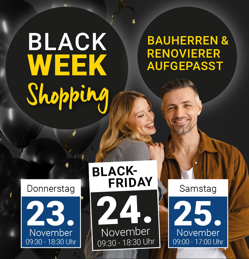Black Week Shopping, exklusiv an drei Tagen!